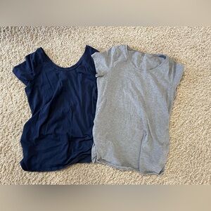 Bundle size medium maternity pregnancy shirts - blue and gray